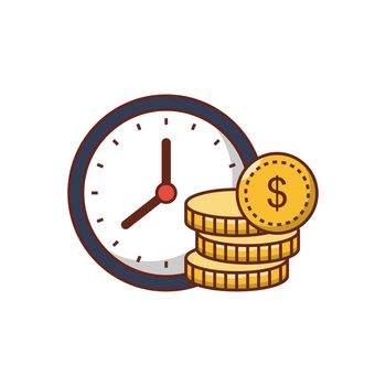 dollar vector flat colour icon