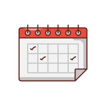 calendar vector flat colour icon