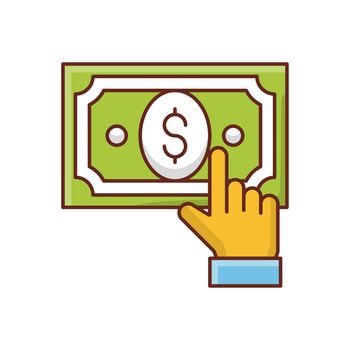 pay per click vector flat color icon