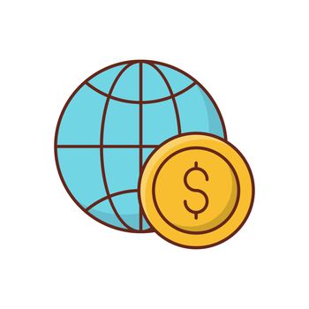 dollar vector flat color icon