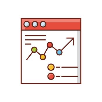 graph vector flat color icon