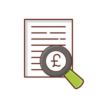 invoice vector flat color icon