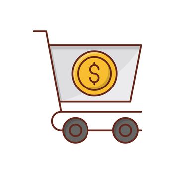 cart vector flat color icon