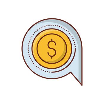 dollar vector flat color icon