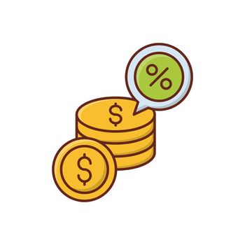 dollar vector flat color icon