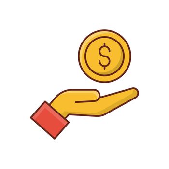 pay vector flat color icon