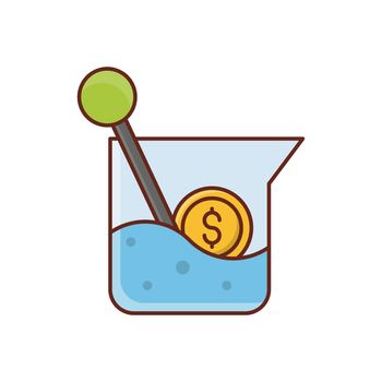 dollar vector flat color icon