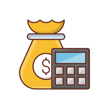 dollar vector flat color icon