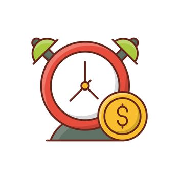 alarm vector flat color icon