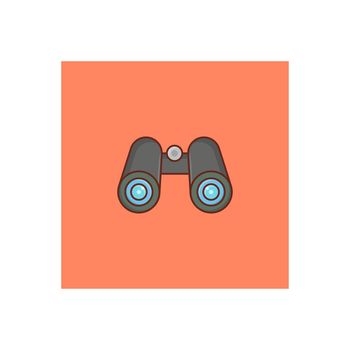 binocular vector flat color icon