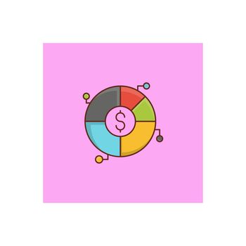 graph vector flat color icon