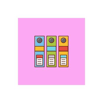 files vector flat color icon