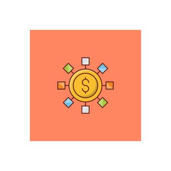 dollar vector flat color icon