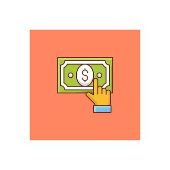 pay per click vector flat color icon