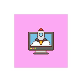 startup vector flat color icon