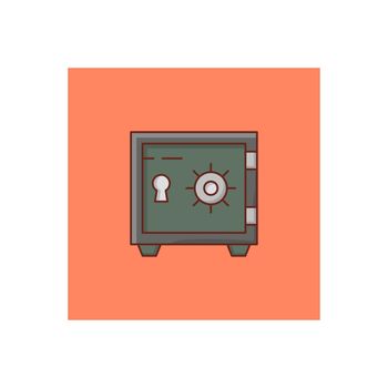 safe vector flat color icon