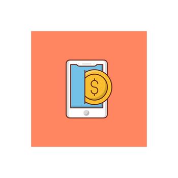 mobile vector flat color icon