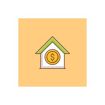 house vector flat color icon