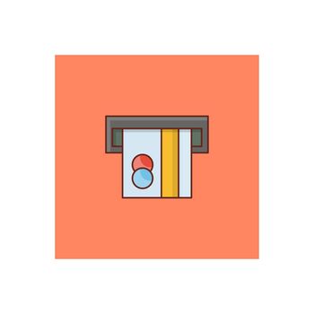 ATM vector flat color icon