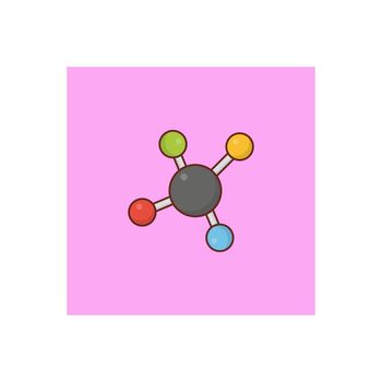 molecule vector flat colour icon