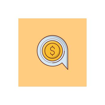 dollar vector flat color icon