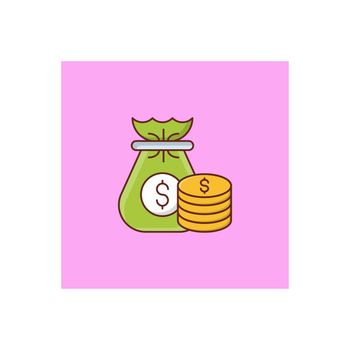 dollar vector flat color icon