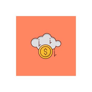 cloud vector flat color icon