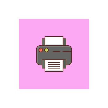 printer vector flat color icon