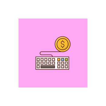 keyboard vector flat color icon