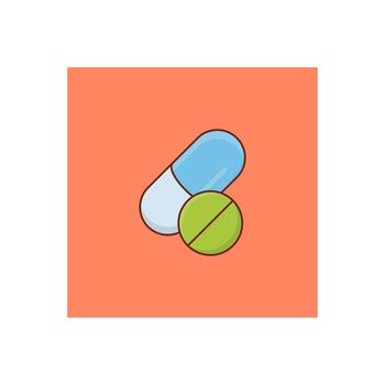 drug vector flat colour icon