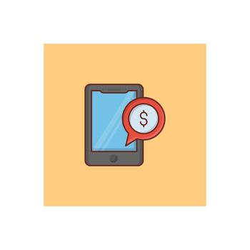 mobile vector flat color icon
