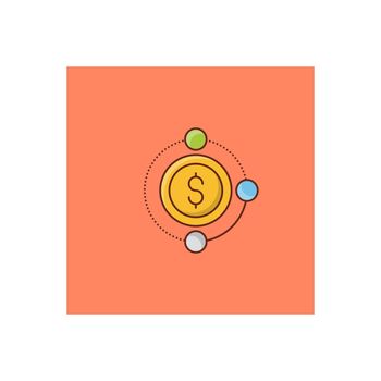 dollar vector flat color icon