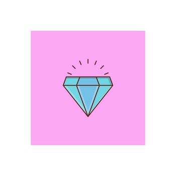 diamond vector flat color icon