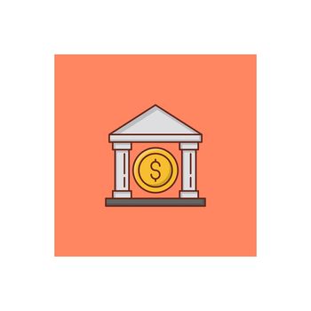 bank vector flat color icon
