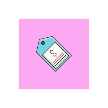 tag vector flat color icon