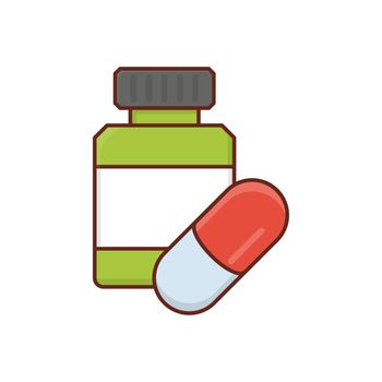 pills vector flat colour icon