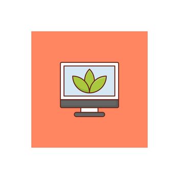 monitor vector flat colour icon