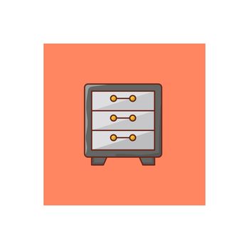 drawer vector flat color icon