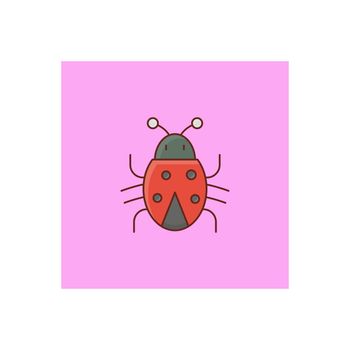 bug vector flat colour icon