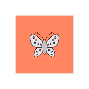 butterfly vector flat colour icon