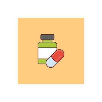 pills vector flat colour icon