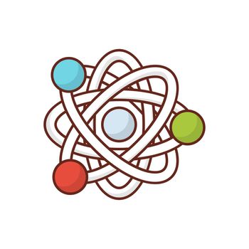 atom vector flat colour icon
