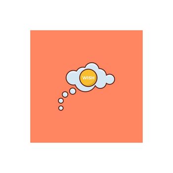 thinking vector flat colour icon