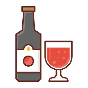 wine vector flat colour icon