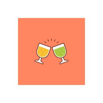 cheers vector flat colour icon