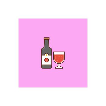 wine vector flat colour icon