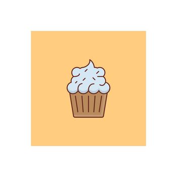 cake vector flat colour icon