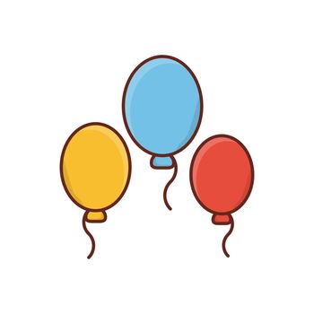 balloon vector flat colour icon