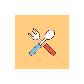 fork vector flat colour icon