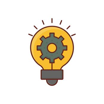 creative bulb vector flat colour icon